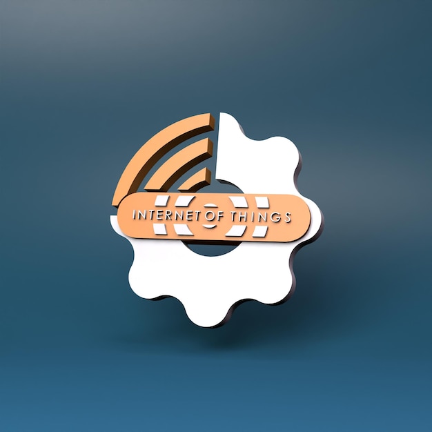 Internet cosa logo símbolo Inteligencia Artificial 3d renderizar ilustración