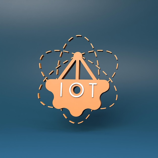 Internet-Ding-Logo-Symbol IoT-Konzept 3D-Darstellung