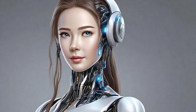 Internet-Technologie-Mädchen Erzeugen Sie ein realistisches Bild, das künstliche Intelligenz darstellt