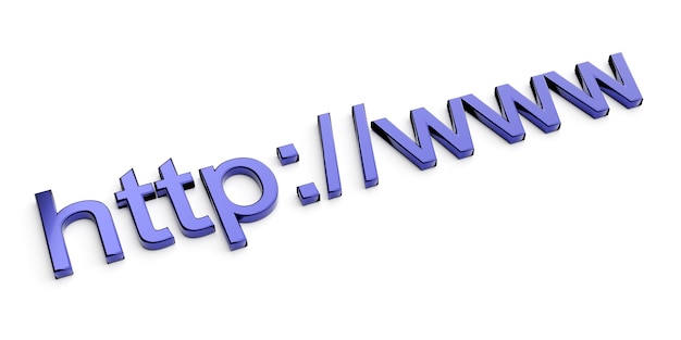 Internet-Webadresse http www in der Suchleiste des Browsers 3D-Rendering