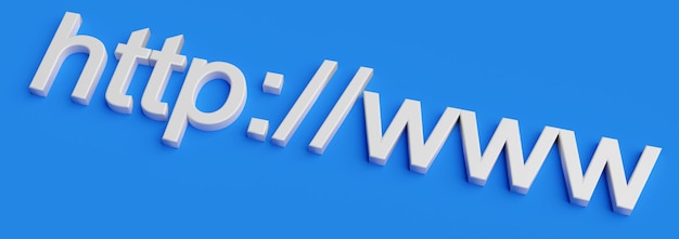 Foto internet-webadresse http www in der suchleiste des browsers. 3d-rendering