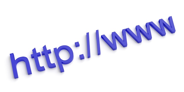 Internet-Webadresse URL http www in der Suchleiste des Browsers. 3D-Rendering