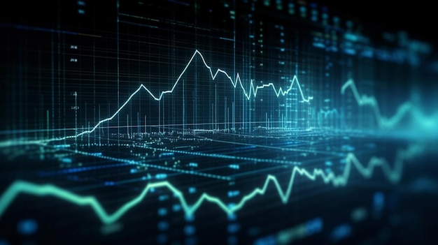 Internetbasierte Finanzen. Finanzdiagramm vereint Börsen- und Devisenkonzepte