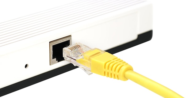 Foto internetverbindung mit wlan router im home office