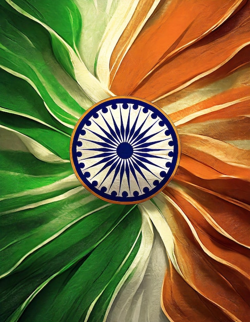 Foto interpretação única e criativa da bandeira indiana dia da independência dia da república indiana