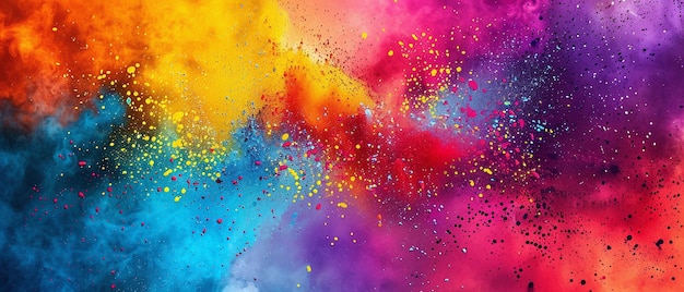 Interpretación artística de Holi salpicaduras de colores abstractos que celebran la creatividad y la diversidad