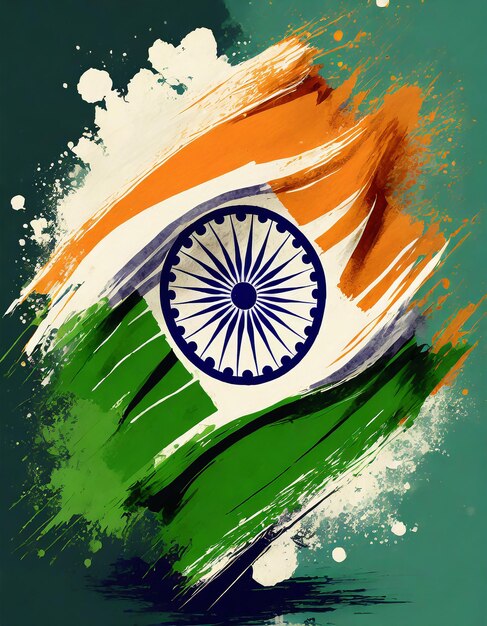 Interpretación creativa y única de la bandera de la India Día de la Independencia Día de la República de la India