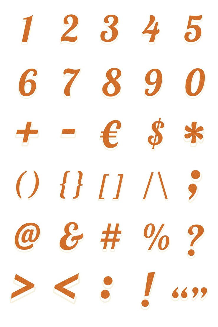 Foto interpunktionssymbole retro-typographie png