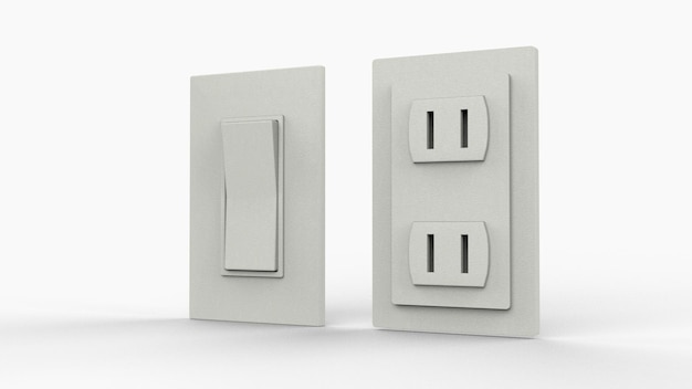 Interruptor de luz y toma de corriente
