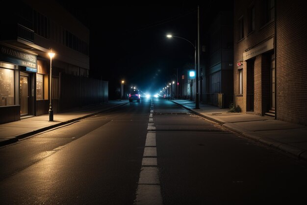 Interseção da estrada da cidade, luzes da rua escuras, vista da rua, papel de parede, ilustração de fundo