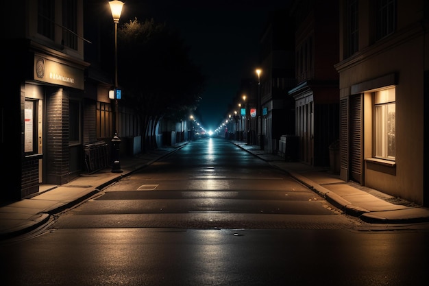 Interseção da estrada da cidade, luzes da rua escuras, vista da rua, papel de parede, ilustração de fundo