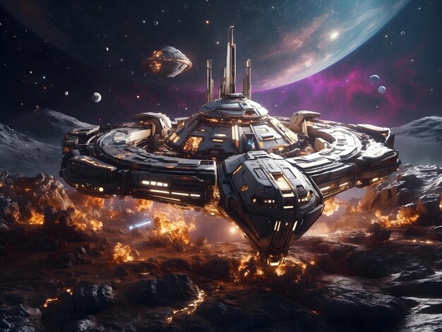 Interstellar Warzone Galactic Fleet Engagement criado com tecnologia de IA