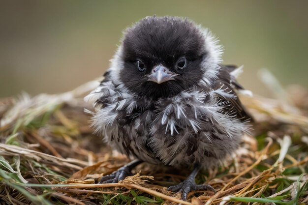 Intimes Porträt von jungen Vogelfedern