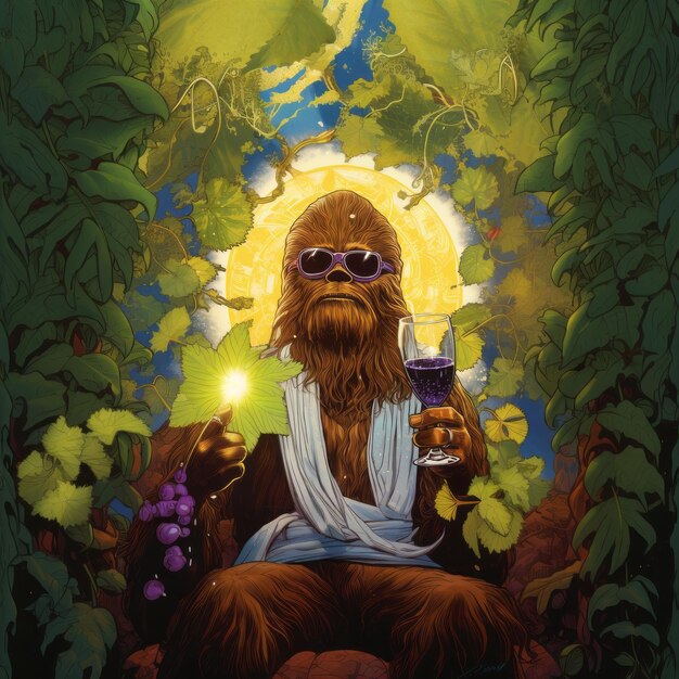 El intoxicante reinado de Chewbacchus Un viaje psicodélico al sagrado cosmos del Wookiee borracho