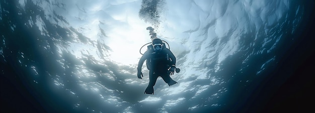 Un intrépido buzo descubre el tranquilo reino submarino.