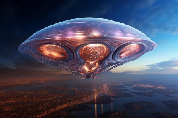 Intriga Interestelar Uma nave espacial latente alienígena embarca em uma viagem 3D sobre a Terra no Reino do