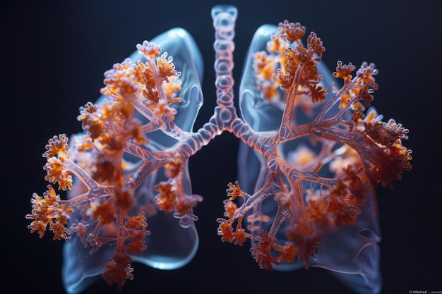 Foto la intrincada belleza de los pulmones