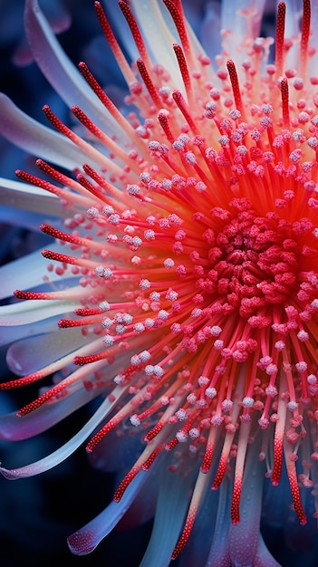 La intrincada macro fotografía de la flor en flor