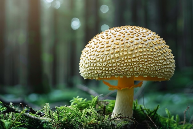La intrincada textura de una tapa de hongo en el bosque