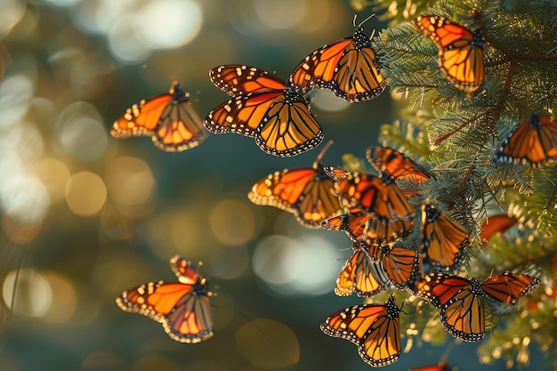 Las intrincadas y delicadas mariposas monarca durante la migración maravillarse de la intrincada y delicada belleza de las mariposas monarcas mientras se embarcan en su notable viaje migratorio