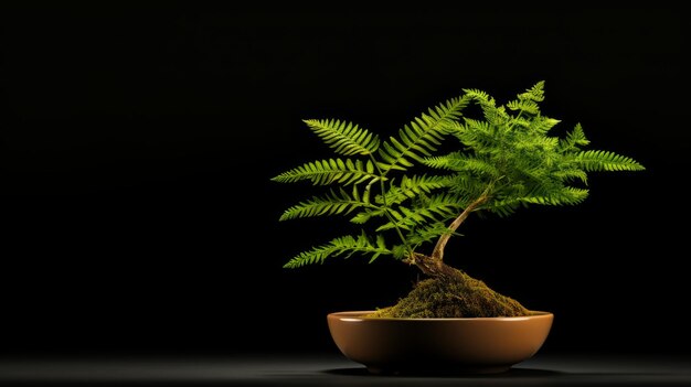 El intrincado árbol de bonsai de helecho en estilo Hurufiyya Hd papel tapiz de escritorio