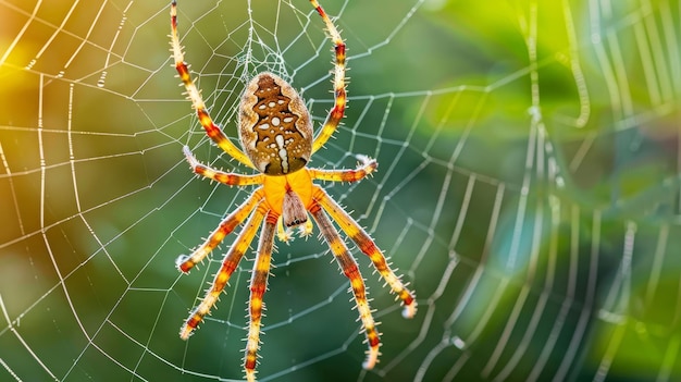 El intrincado diseño de una araña que teje su tela, ilustración generada por la IA