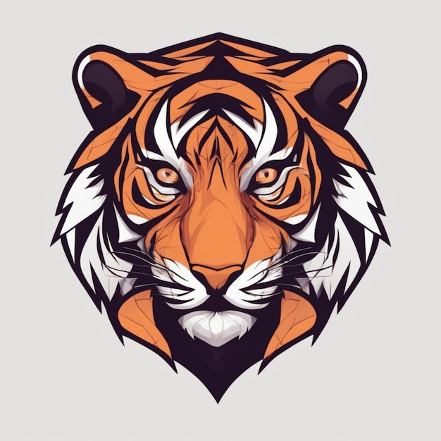 Intrincado logotipo de tigre fractal Mezcla única de arte y marca