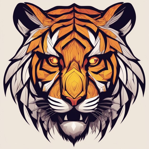 Foto intrincado logotipo de tigre fractal mezcla única de arte y marca