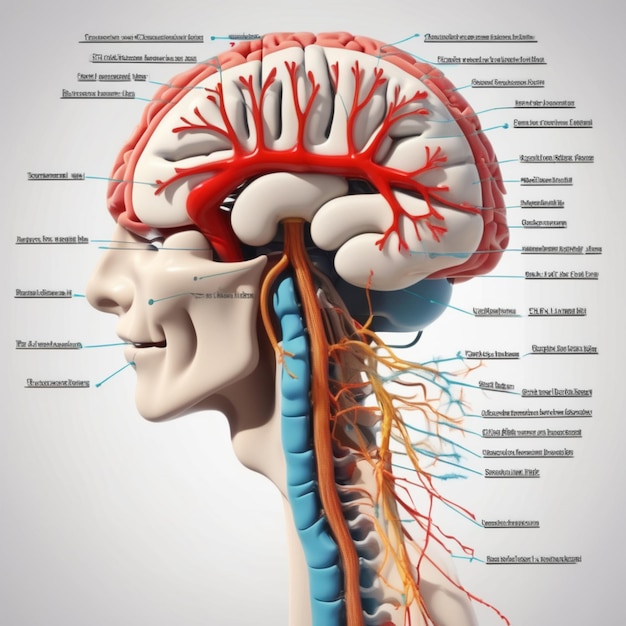 Foto el intrincado paisaje neuronal que mapea la corona de la inteligencia humana