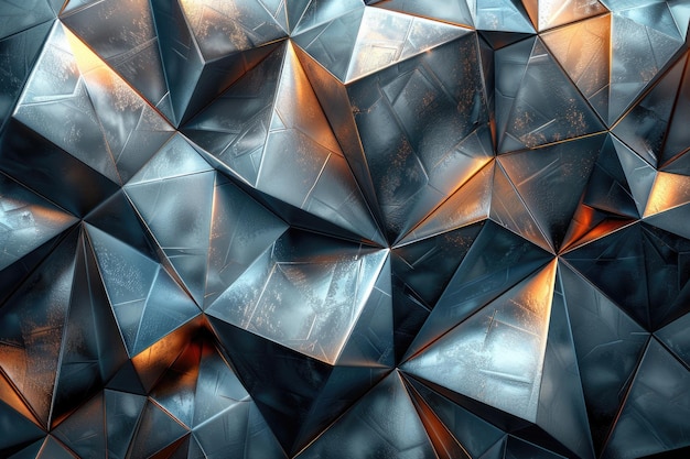 Foto intrincado patrón metálico geométrico con líneas afiladas y superficies reflectantes
