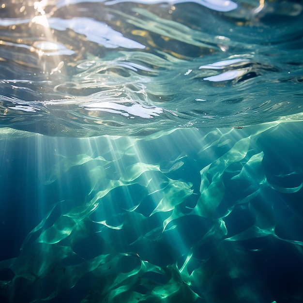 Foto el intrincado patrón del océano los acentos azul profundo verdoso