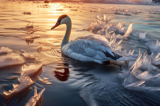 Los intrincados patrones de hielo se disuelven bajo el calor del sol.