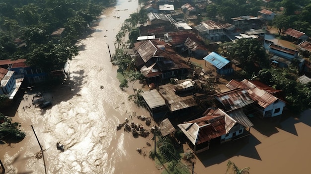 inundação do rio imagem fotográfica criativa de alta definição