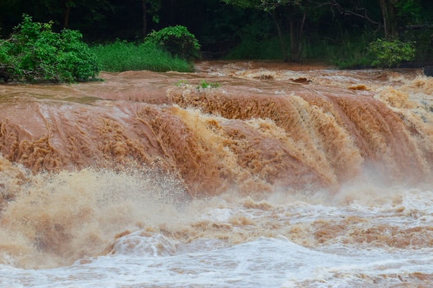 Inundación repentina El agua rápida llega a través de Inundación repentina El impacto del calentamiento global