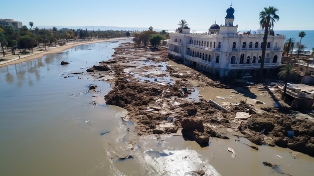 inundaciones en las calles de Libia