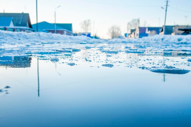 Inundaciones de primavera en el pueblo