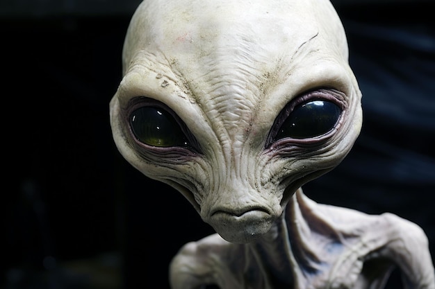 Invasão de ficção científica assustador de perto de um extraterrestre