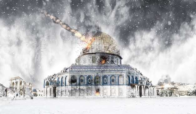 Inverno - apocalipse da destruição em israel (jerusalém)