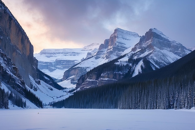 Foto inverno canadense em lake louise