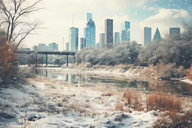 Foto inverno em houston texas dias frios ilustração de paisagem