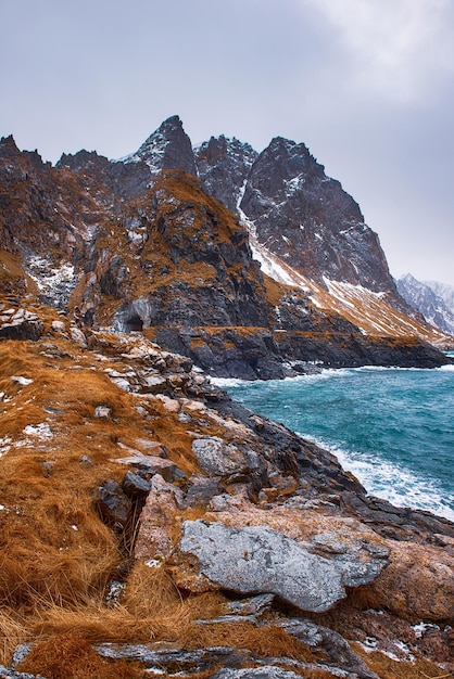 Inverno mar da Noruega