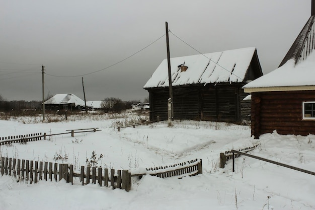 Inverno na aldeia russa