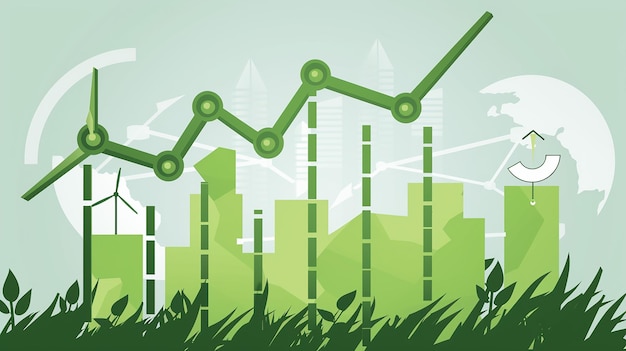 Inversión empresarial con gráfico de crecimiento