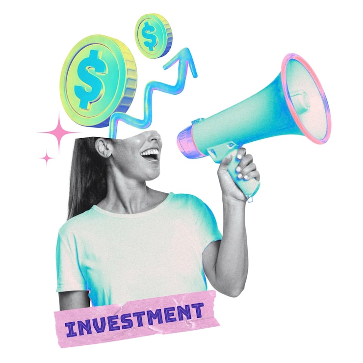 Foto inversión palabra png mujer megáfono collage remix fondo transparente