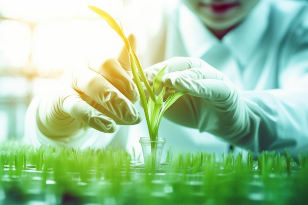 Investigación biotecnológica de plantas para agricultura IA generativa