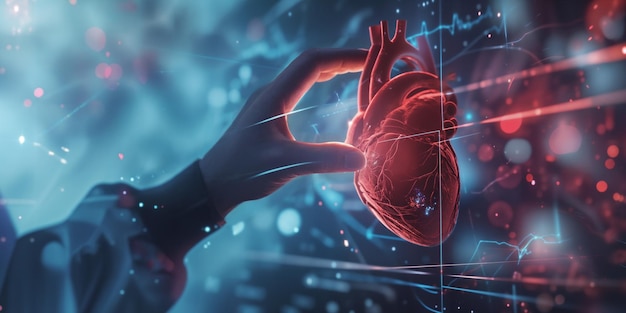 Investigación del corazón humano Tecnología de realidad virtual aumentada en medicina e investigación científica