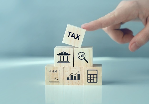 Investigación financiera impuestos gubernamentales y concepto de declaración de impuestos de cálculo