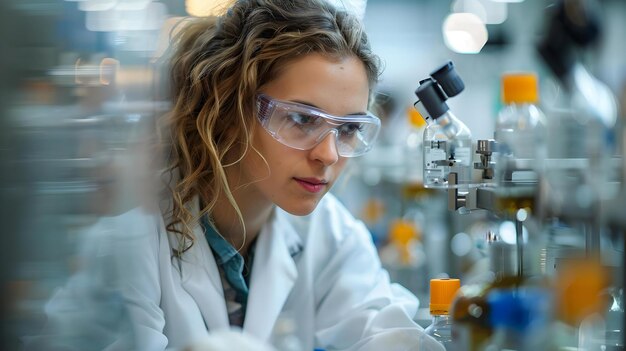 Foto investigador centrado en el concepto de laboratorio farmacéutico de alta tecnología investigación biomédica tecnología farmacéutica procedimientos de laboratorio descubrimientos científicos innovación de alta tecnología