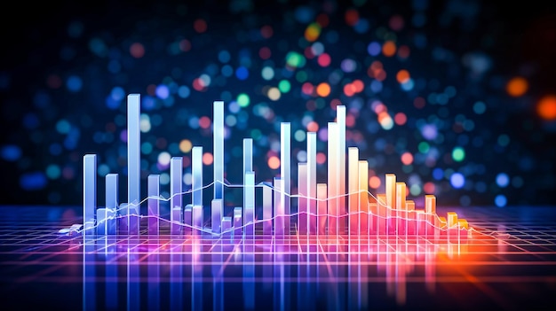 Foto investment- und handelshintergrund mit balkendiagrammen