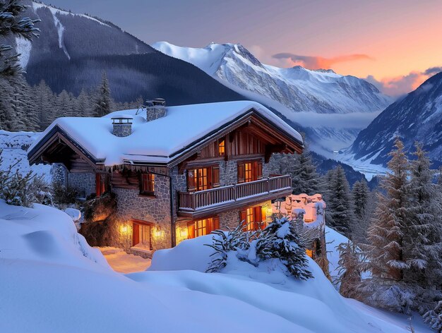 Invierno en los Alpes suizos Braunwald Glarus Suiza